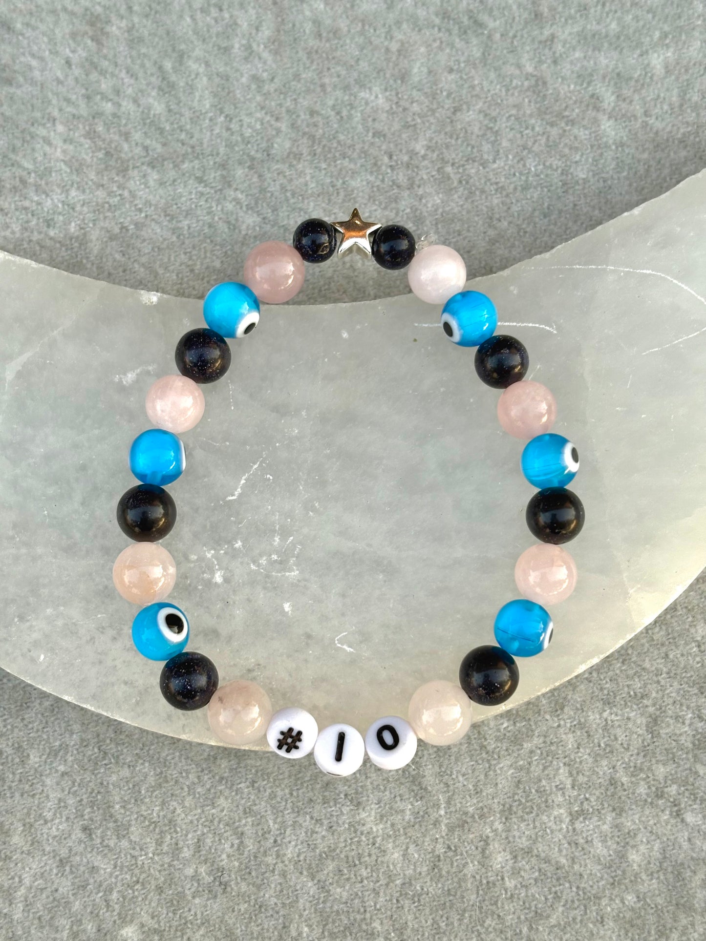 #10 Drake Maye Rose Quartz & Protection Bracelets