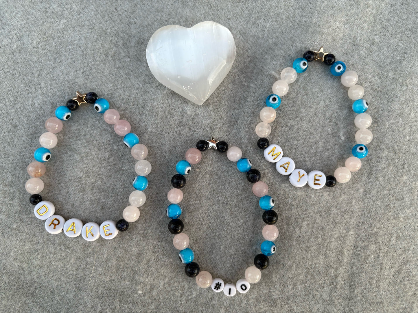 #10 Drake Maye Rose Quartz & Protection Bracelets