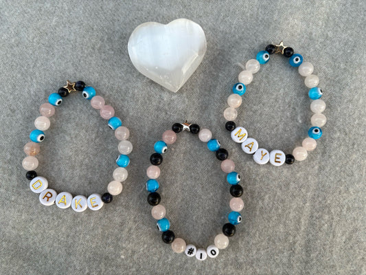 #10 Drake Maye Rose Quartz & Protection Bracelets