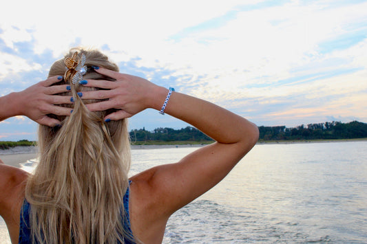 Be Present Aquamarine Chip Bead Bracelt