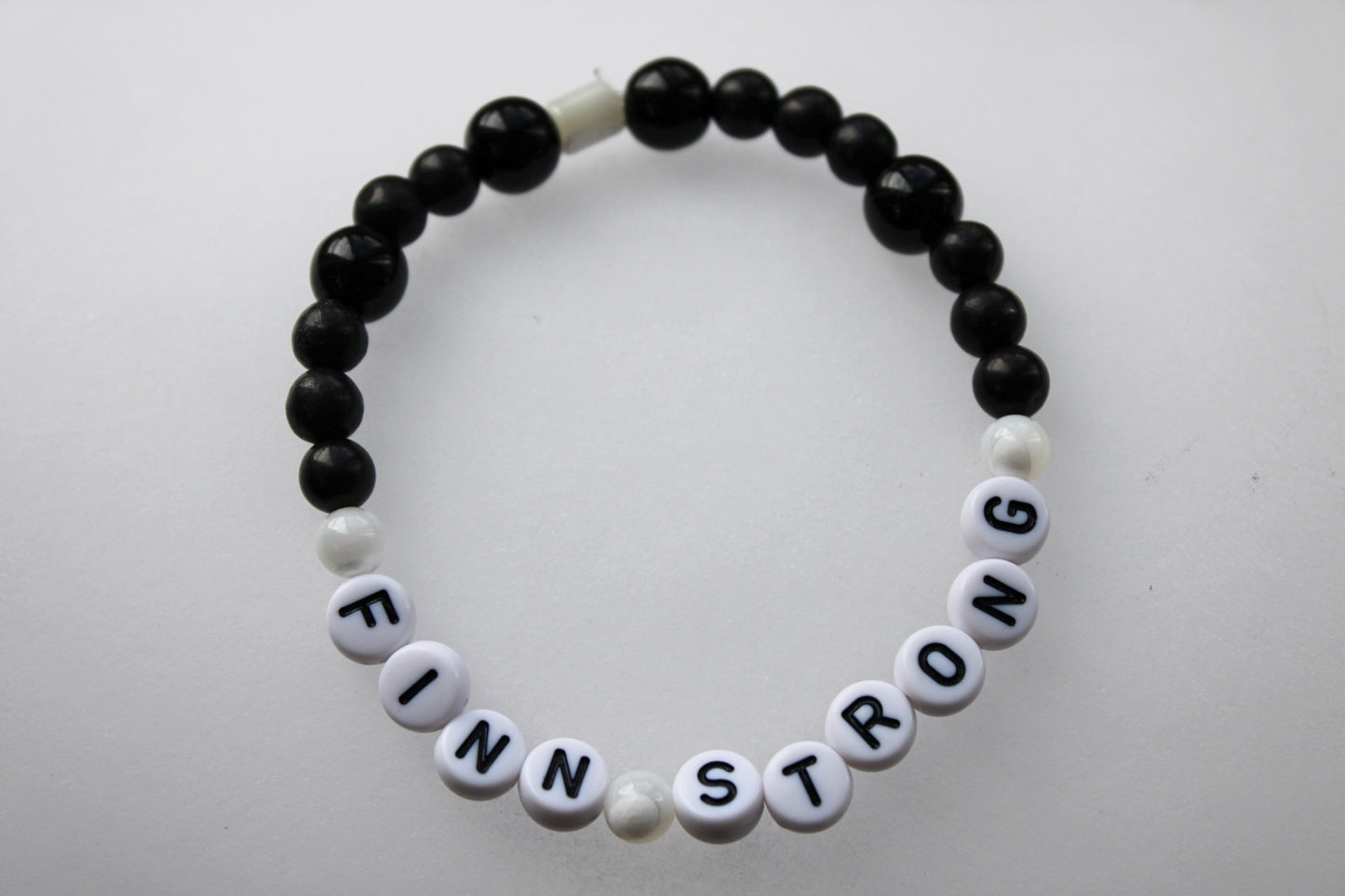 Finn Strong Bracelet- Mother of Pearl, Obsidian & Shungite