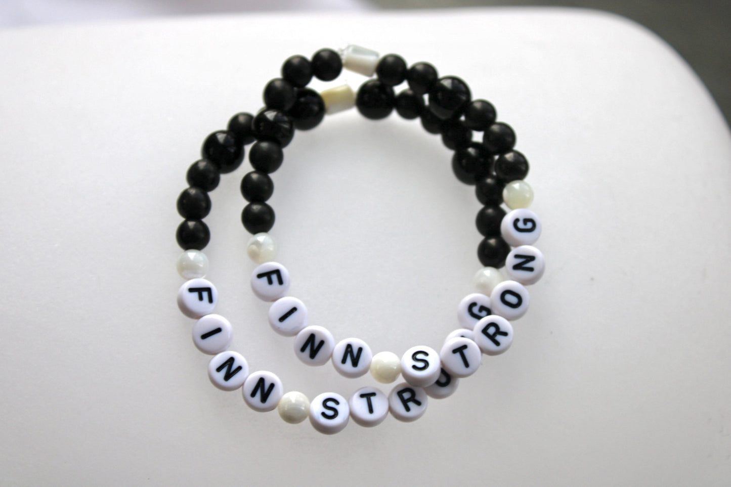 Finn Strong Bracelet- Mother of Pearl, Obsidian & Shungite