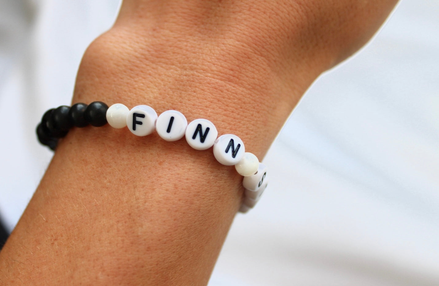 Finn Strong Bracelet- Mother of Pearl, Obsidian & Shungite